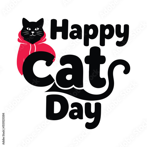 Happy Cat Day Celebrate Feline Friends with Cute Illustrations