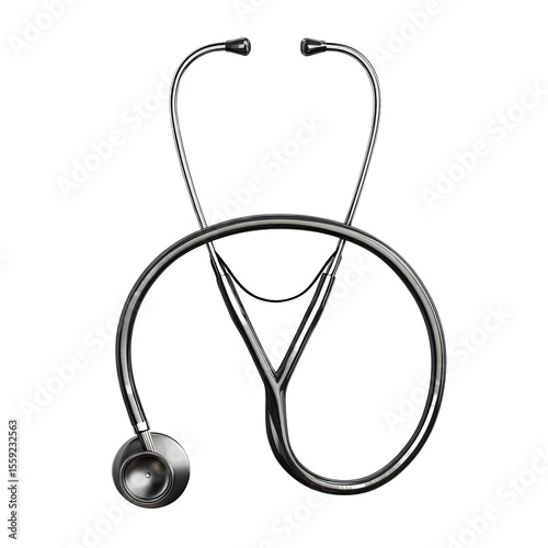 Stethoscope's Pulse: A modern stethoscope lies in a top-down view, an iconic tool of medical practice representing care, examination, and diagnostic healthcare.