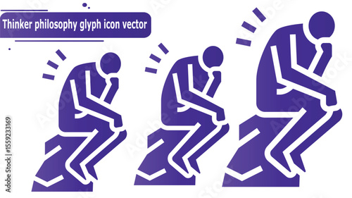 Thinker philosophy glyph icon vector
