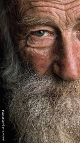 A close-up of an elderly man’s face