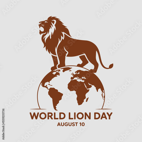 World lion day august tenth celebration of lion conservation and awareness for wild cat species protection