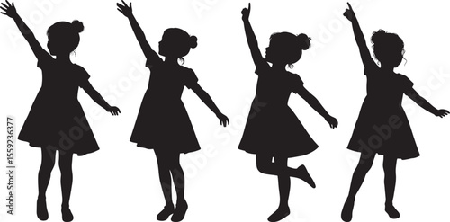 Girl Female Youth Silhouette Vector Set vector illustration