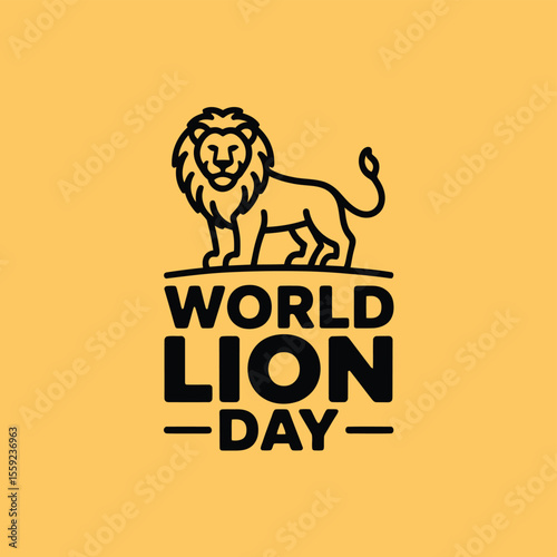 Celebrate world lion day with this majestic lion illustration for conservation awareness and support efforts
