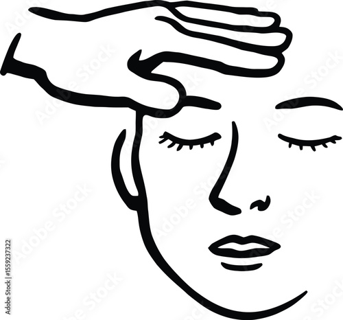 Hand with Pistol Silhouette in Minimalist Vector Style Representing Firearm Handling and Self-Defense Concept