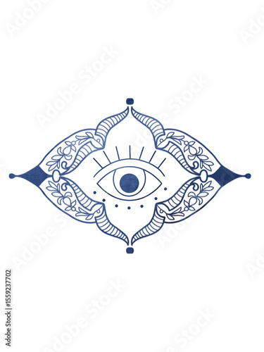 golden oriental ornament. Yoga, Ramadan, Tattoo elements. Eye.