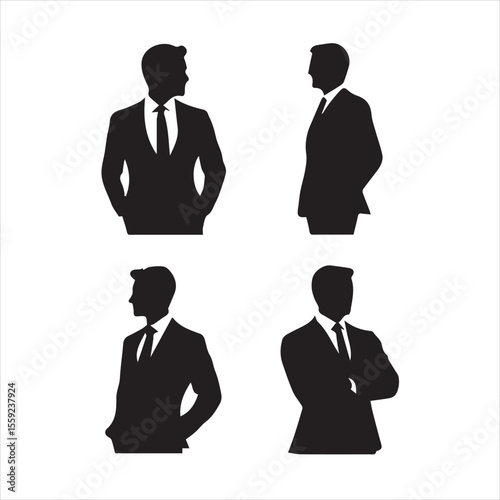 Silhouette collection of business professionals in suits