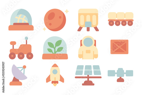 Space exploration vector illustration: flat style design for science projects and educational materials