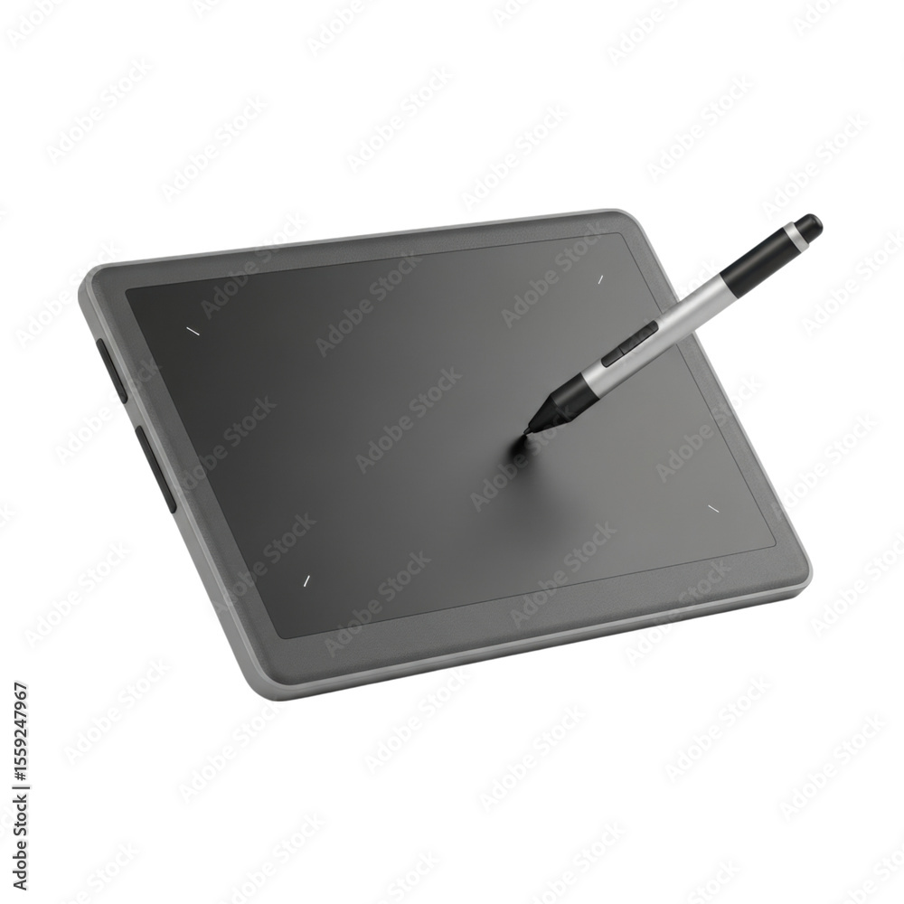 Digital drawing tablet with stylus pen for graphic design and art creation Digital drawing tablet with stylus pen for graphic design and art creation