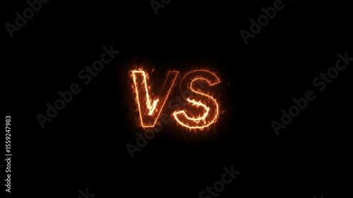 Versus icon neon rectangle frame seamless animation background.