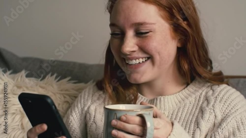 Genuine Smile After Reading a Message