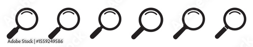 Magnifying glass icon, magnifier icon. Search icons set.