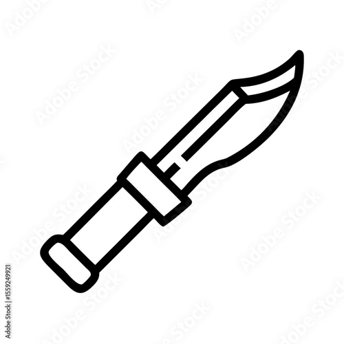Knife silhouette in vector style with sharp blade design  