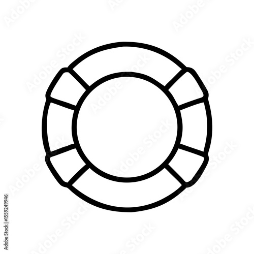 Lifebuoy icon in a minimalist outline style for U.S. Coast Guard Day  