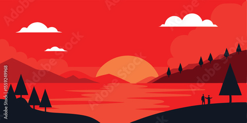 Sunset Or Sunrise In Ocean Nature Landscape
