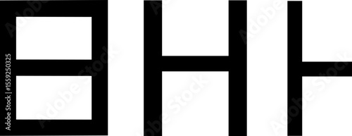 Clean black and white vector of Heta, the archaic Greek letter for /h/, ancestor of Latin H. Ideal for historical, linguistic, and educational designs, exploring ancient alphabets