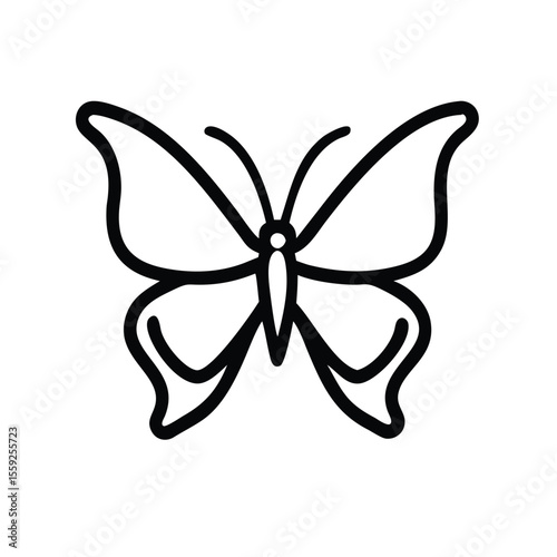 A beautiful butterfly tattoo design with a graceful butterfly on a pristine white background