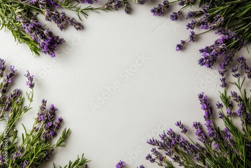 Lavender Flowers Arranged Beautifully on a Light Background for a Calming Atm...
