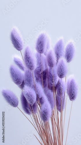 Purple Dried Flowers Arranged Beautifully in a Minimalistic Decor Setting