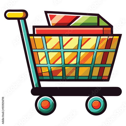 Shopping cart icon on white background ,