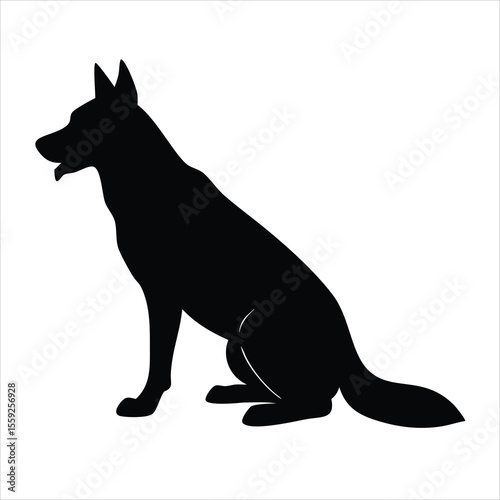 Silhouette of German Shepherd sitting