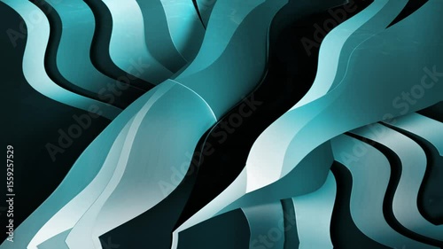 Geometric Lines and Curves in a Technology Pattern Design Wallpaper Abstract Blue Wave