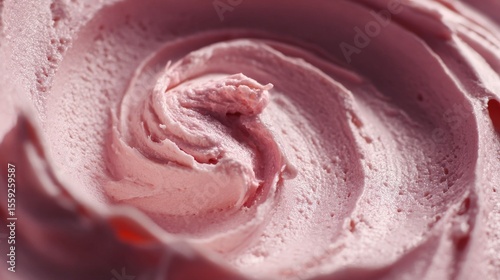 Delicious Strawberry Gelato Prepared Fresh in a Dessert Shop During Summer Af...