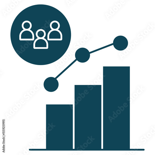 Audience Analytics icon, Unlocking Insights Understanding Your Audience Through Analytics, Data-Driven Engagement Mastering Audience Behavior for Better Results, vector