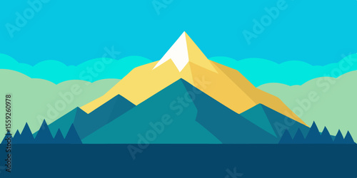 vector illustration of a mountain landscape