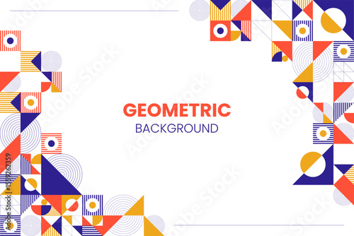 Abstract minimal background with memphis geometry style