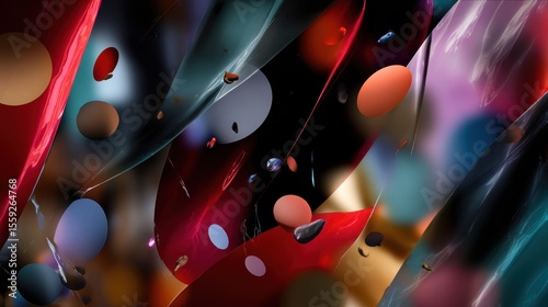 Abstract colorful pattern with dynamic shapes and vibrant colors