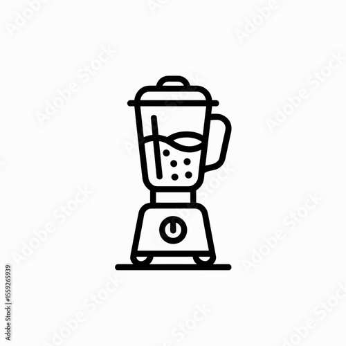Line art illustration of a kitchen blender with contents inside  