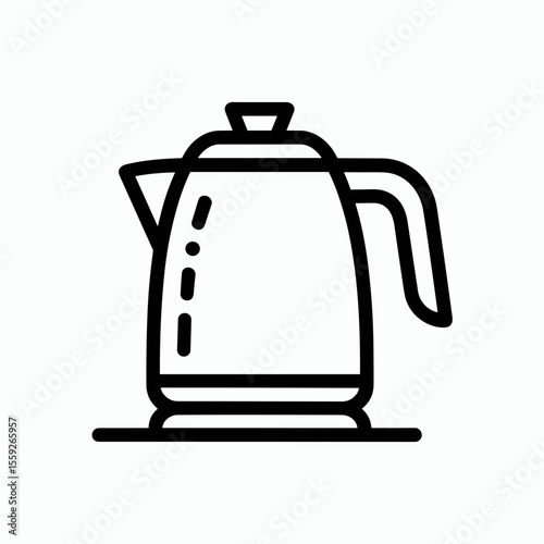 Electric kettle in simple line art design for kitchen use  