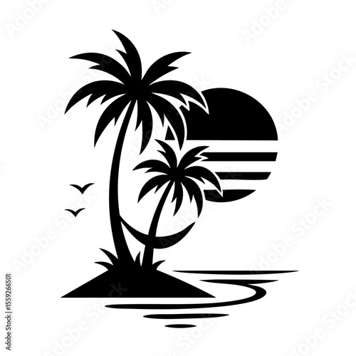 palm tree silhouette vector