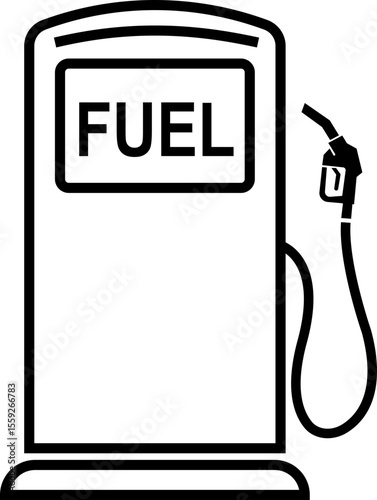 Fuel pump icon. Gas station, Petrol pump icon sign isolated on transparent background. Refuel symbol suitable for energy, industry, and vehicle graphic design. Vector illustration.