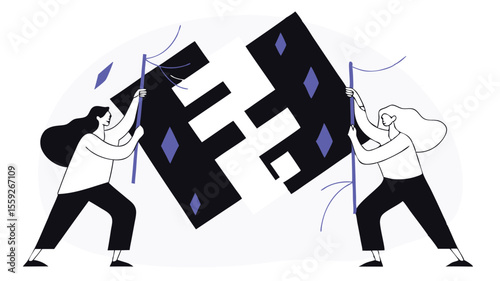 Fight for Freedom Concept - Bold Protest Art in Vector Illustration Style