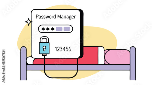 Modern Vector Illustration of OTP Authentication System Interface
Adobe Illustrator Artwork of Secure Password Manager Concept
