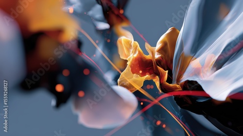 Abstract flowing colors with dynamic motion and light effects