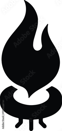 Silhouette fire flame torch simple design vector Illustrator