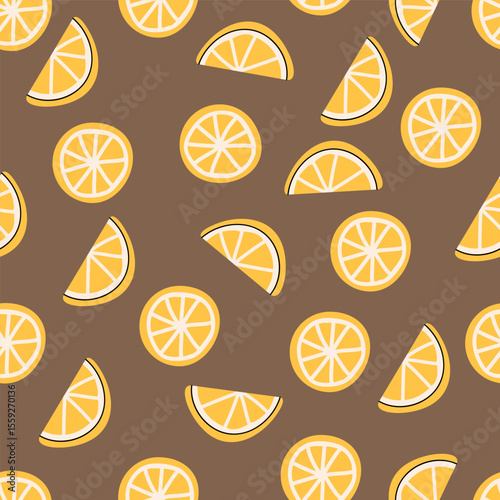 A summer pattern with lemon. Summer illustration for designs Vector illustration seamless pattern in vector