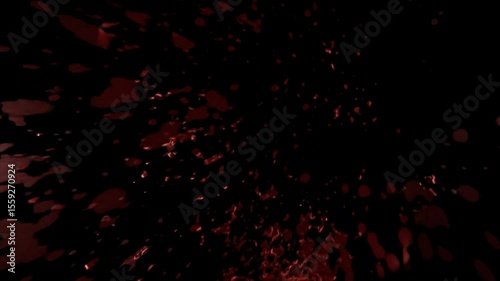 Abstract Red Liquid Particles on Black Background Animation for Visual Effects and Motion Graphics Design Projects