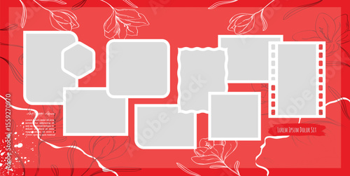 Collage photo frame set creative photo frame  with text 