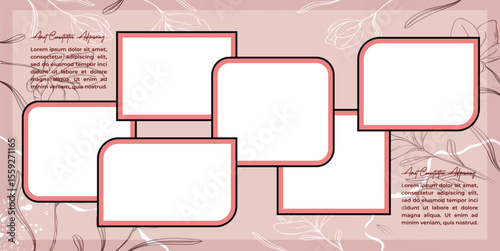 Collage photo frame set creative photo frame  with text 