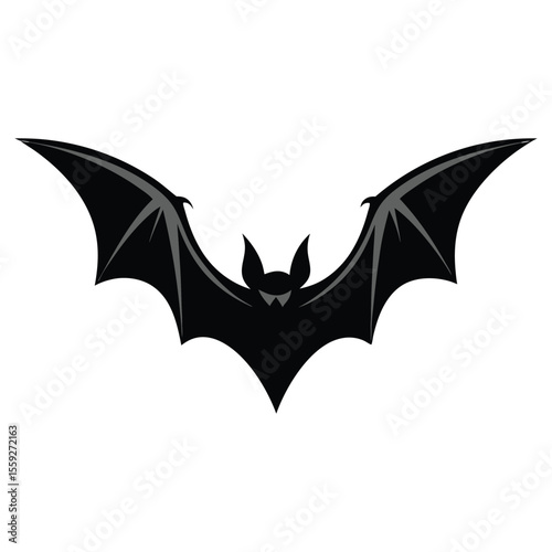 Spooky Halloween bats flying in the dark night, a scary vector illustration set of winged vampire silhouettes