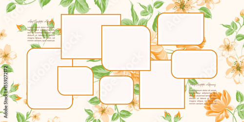  Collage photo frame set creative photo frame  with text 
