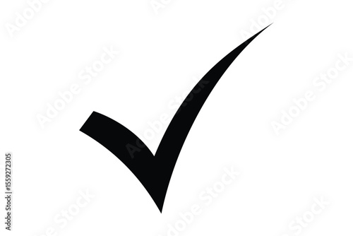 black right tick icon vector on transparent background