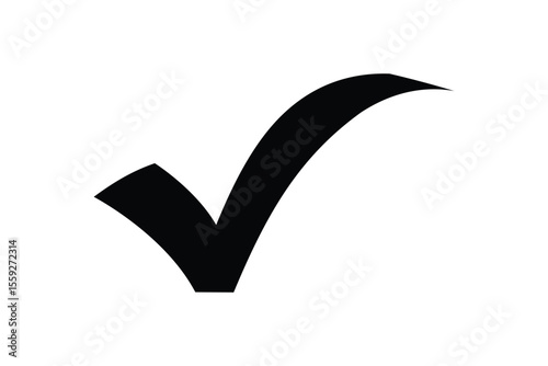 black right tick icon vector on transparent background