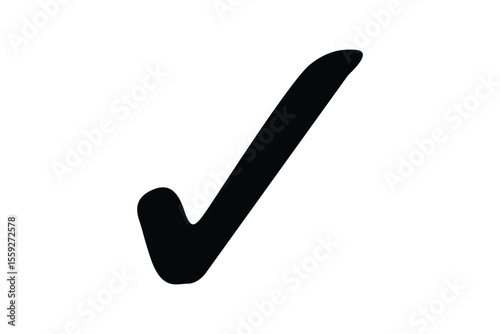 Black check mark icon vector transparent background
