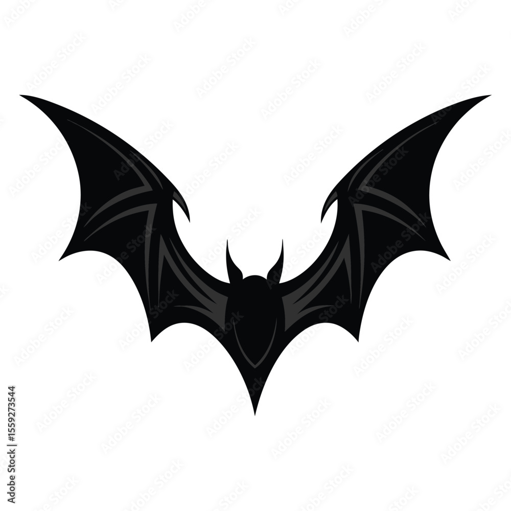 Naklejka premium Halloween bat vector illustration with black silhouette and vampire wings design