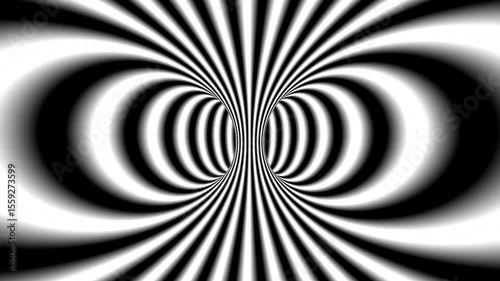 Abstract Monochrome Striped Torus Shape Illusion Pattern Background Image