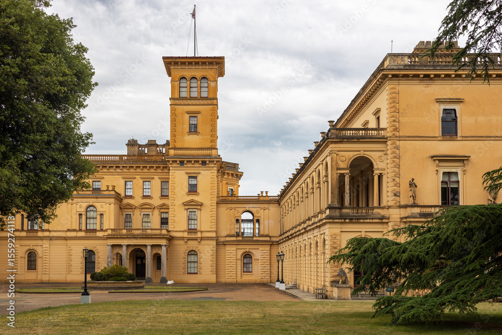 The façade of the Victorian royal residence - Osborne House on Isle of Wight, United Kingdom. The façade of the Victorian royal residence - Osborne House on Isle of Wight, United Kingdom.